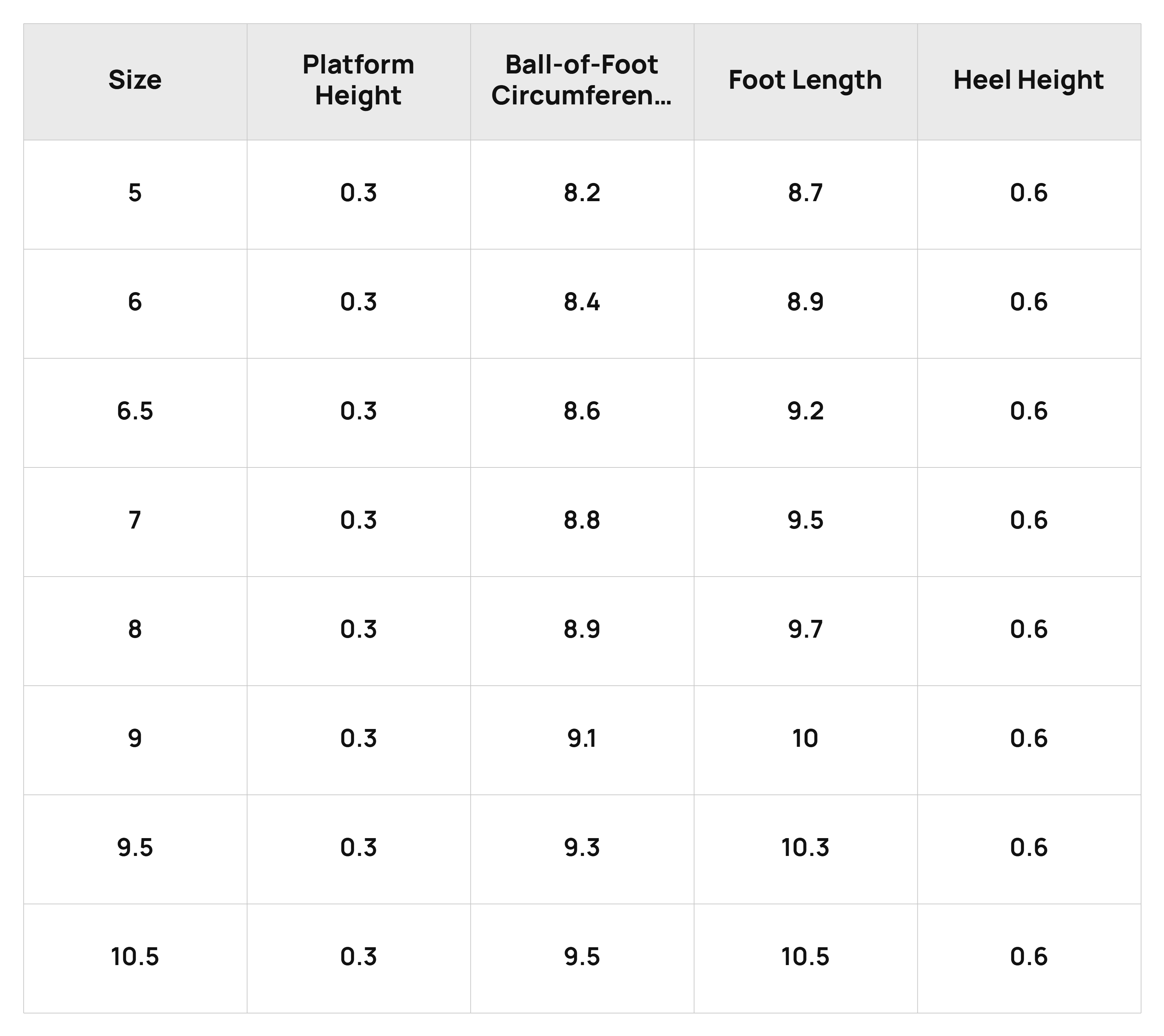Size Chart