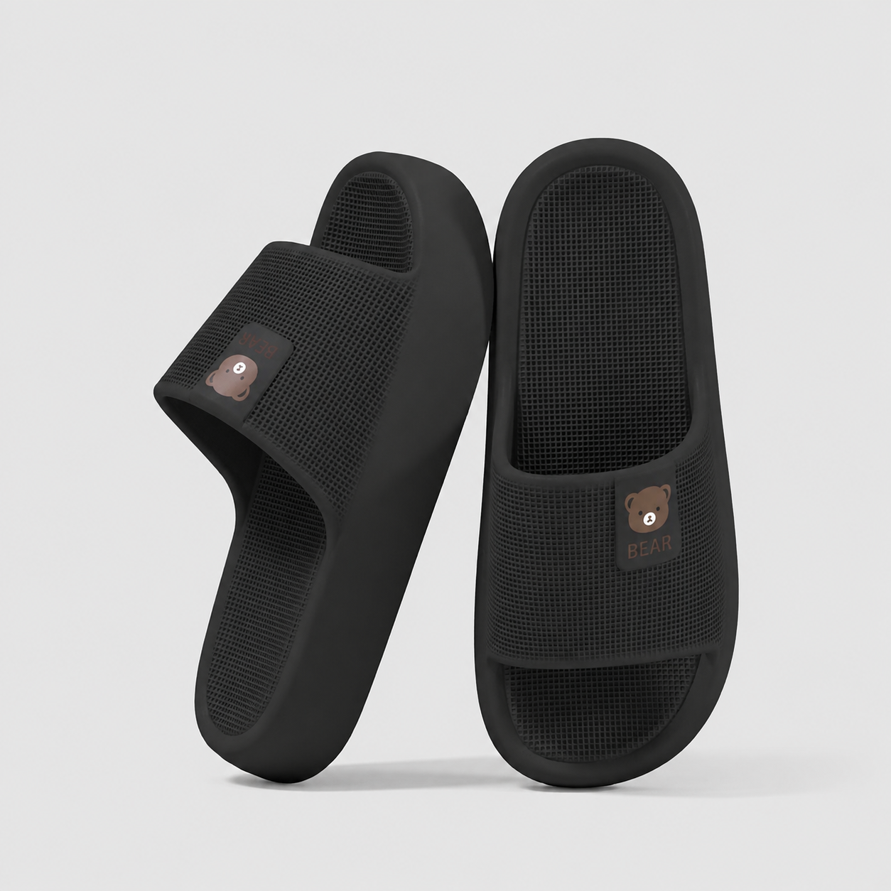 Casual Summer Non Slip Textured Bear Slide Slippers For Men And Women