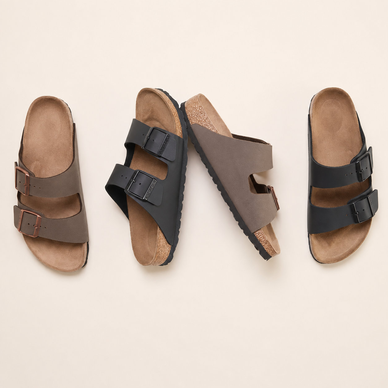 Two Strap Slide Sandals With Strap For Men