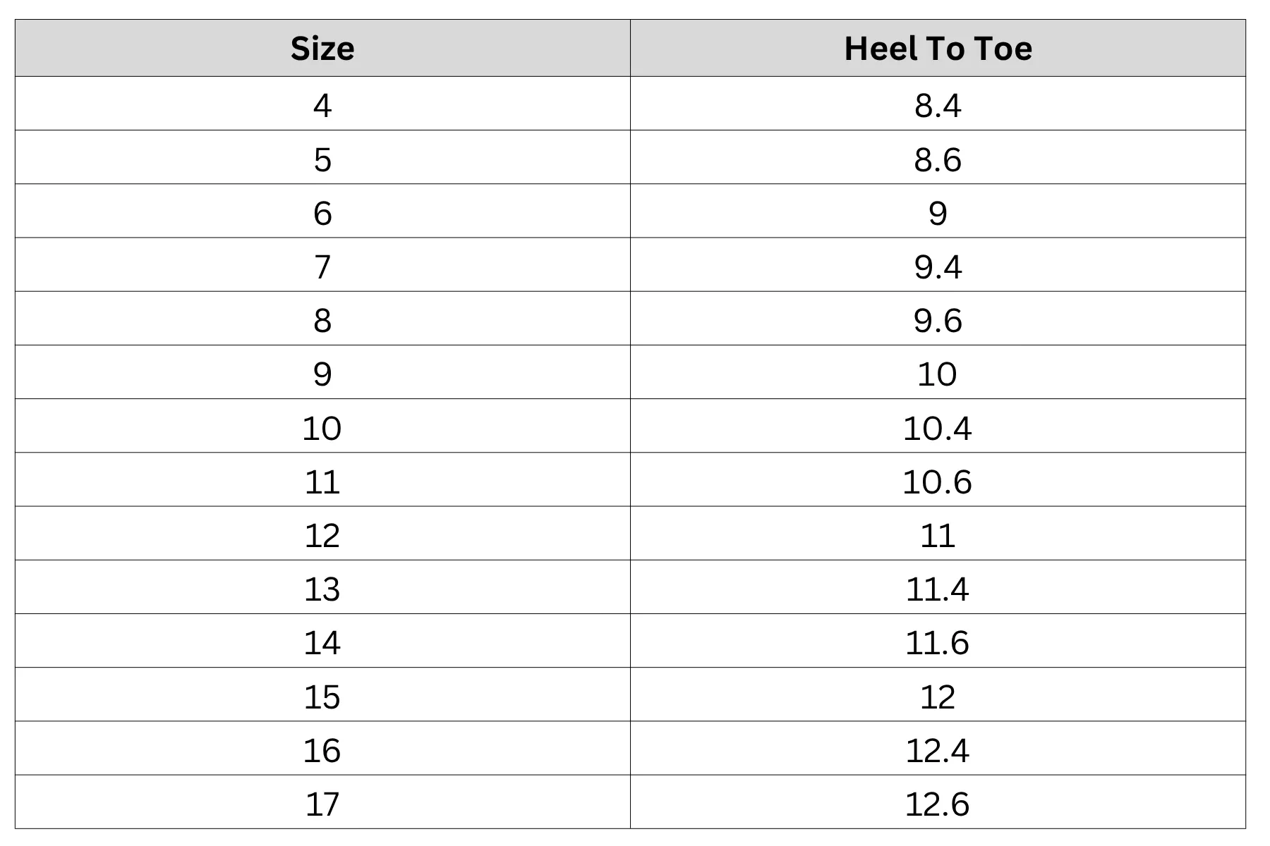 Size Chart