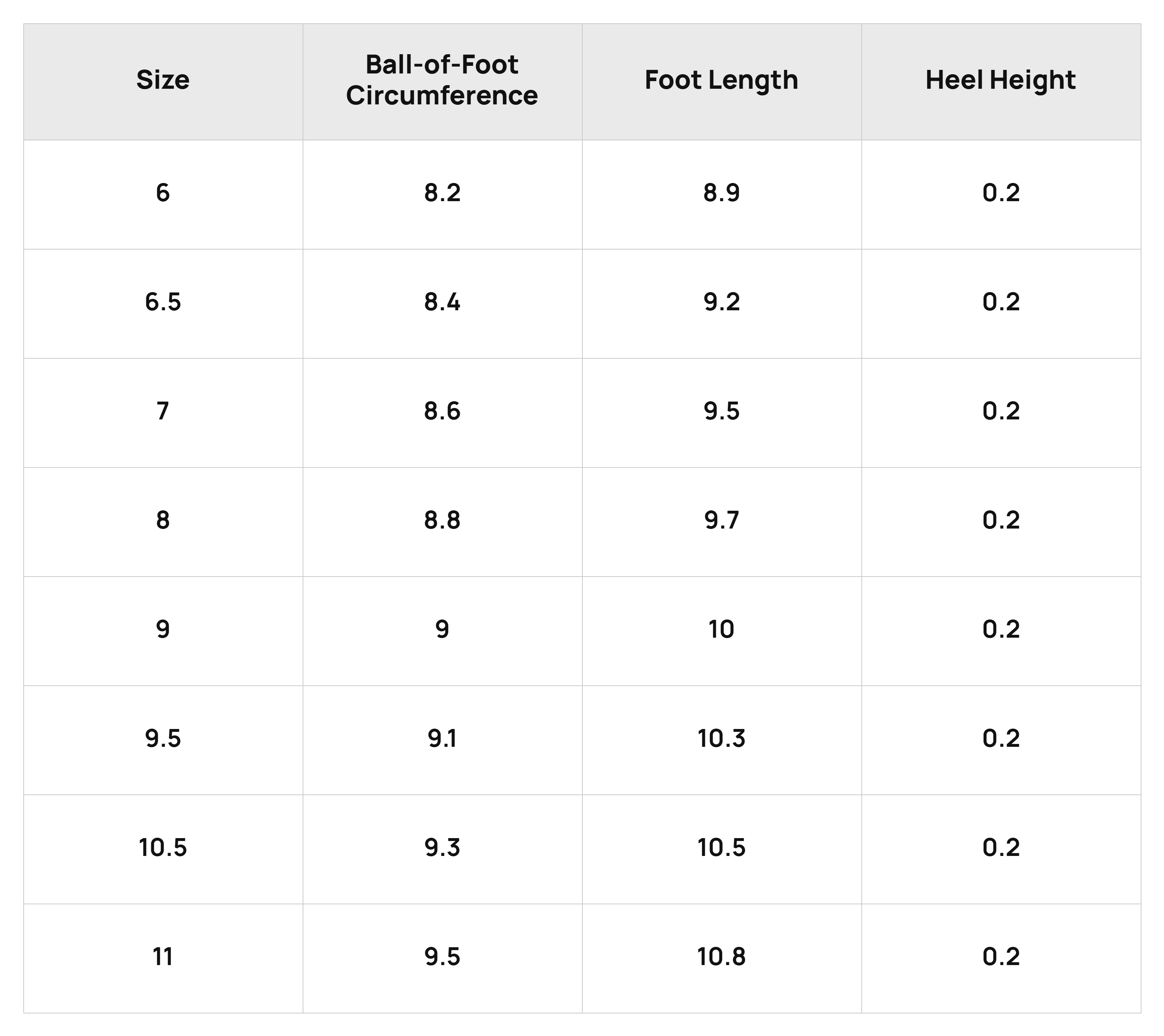 Size Chart