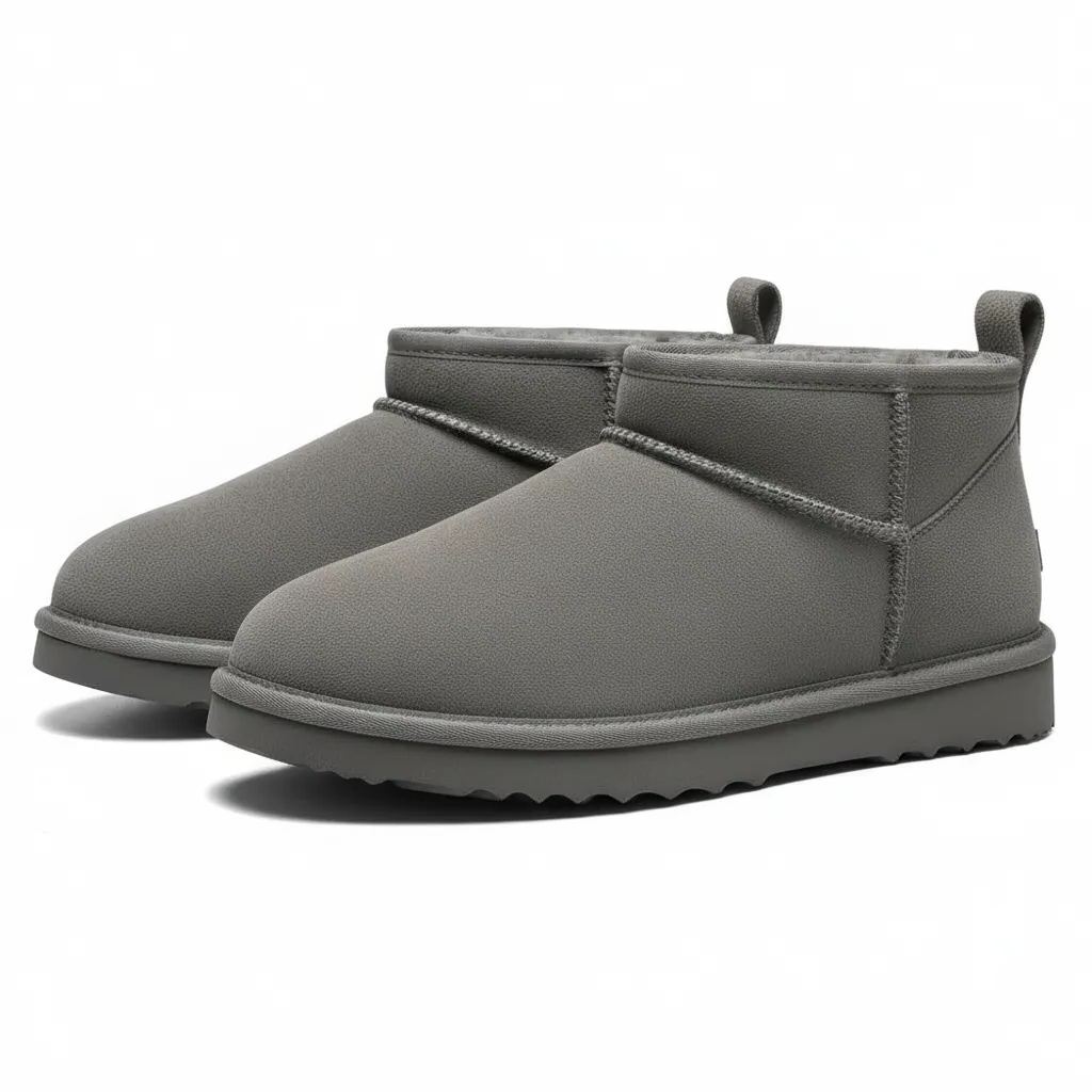 Sleek Fuzzy Plush Winter Mini Boots