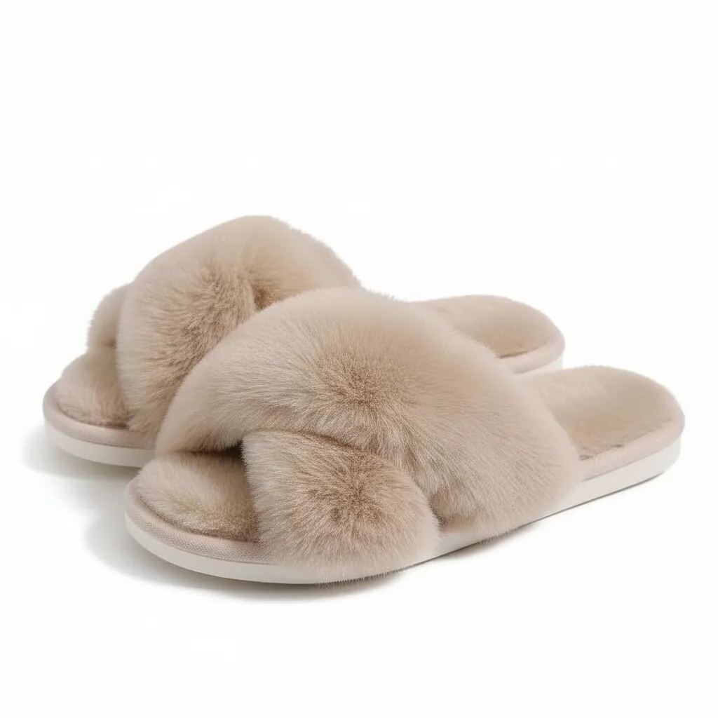 Cozy Cross Strap Indoor Slippers For Women