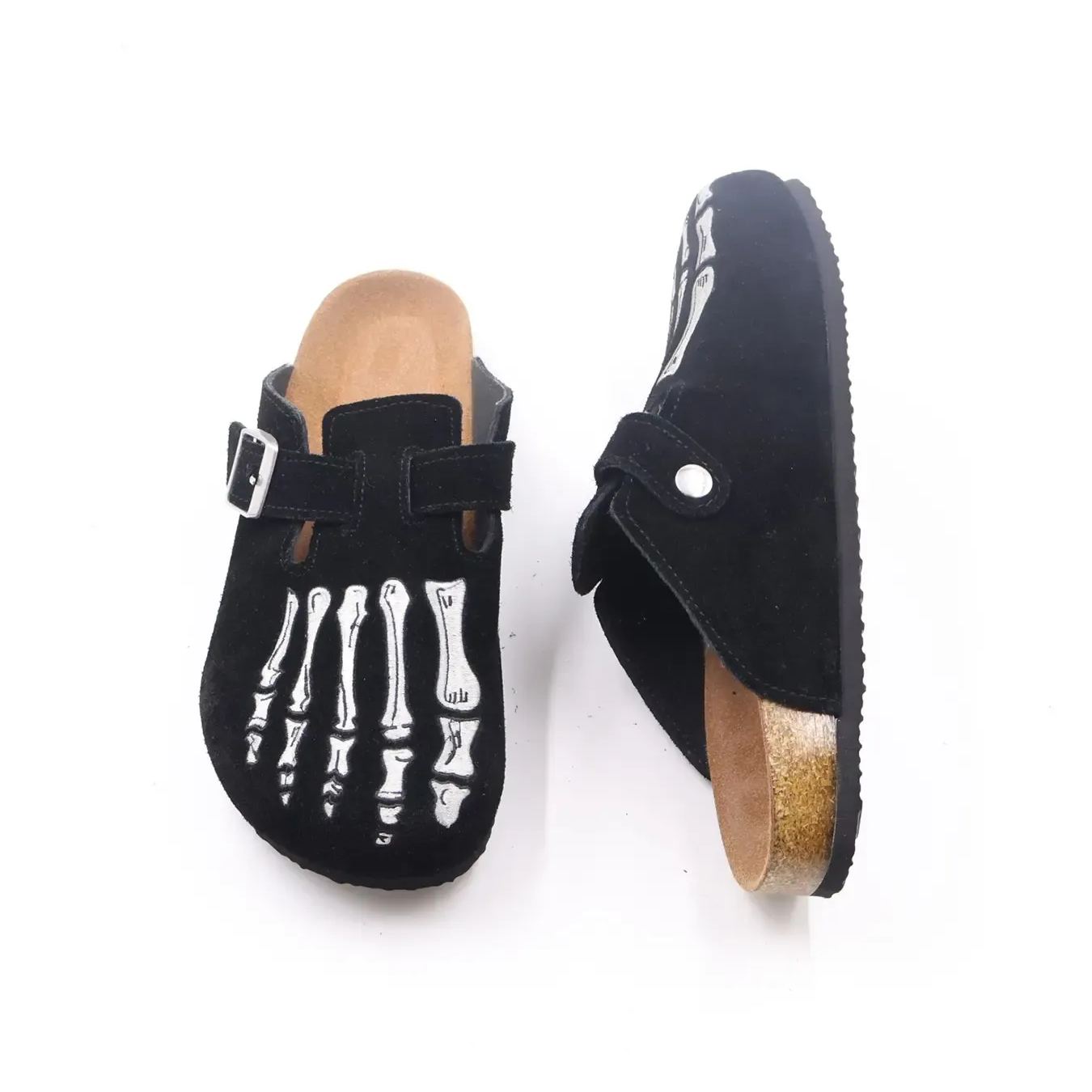 Embroidered Comfortable Cork Footbed Streetwear Clogs For Men