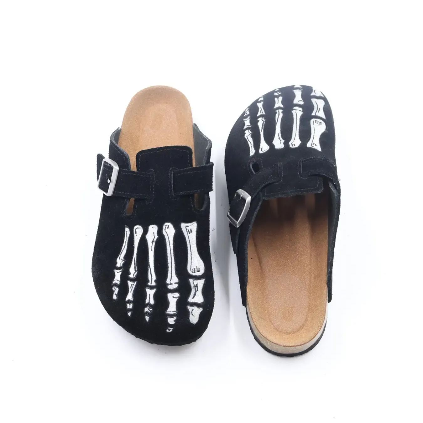 Embroidered Comfortable Cork Footbed Streetwear Clogs For Men
