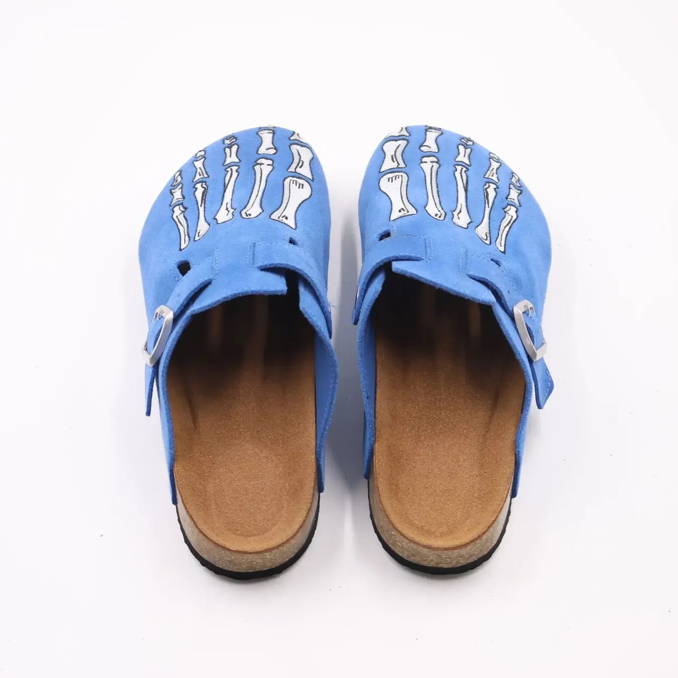 Embroidered Comfortable Cork Footbed Streetwear Clogs For Men