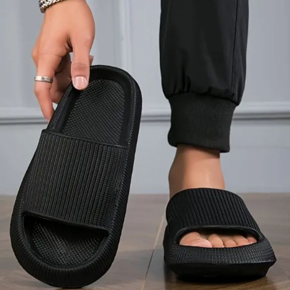 Cushioned Vertical Striped Indoor Outdoor Slide Sandals For Men