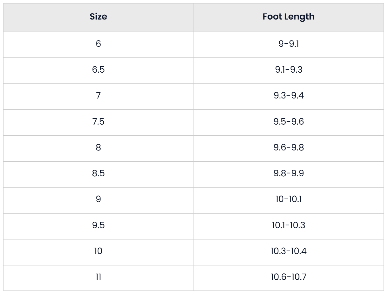 Size Chart for Casual Side Zipper Biker Boots For Women