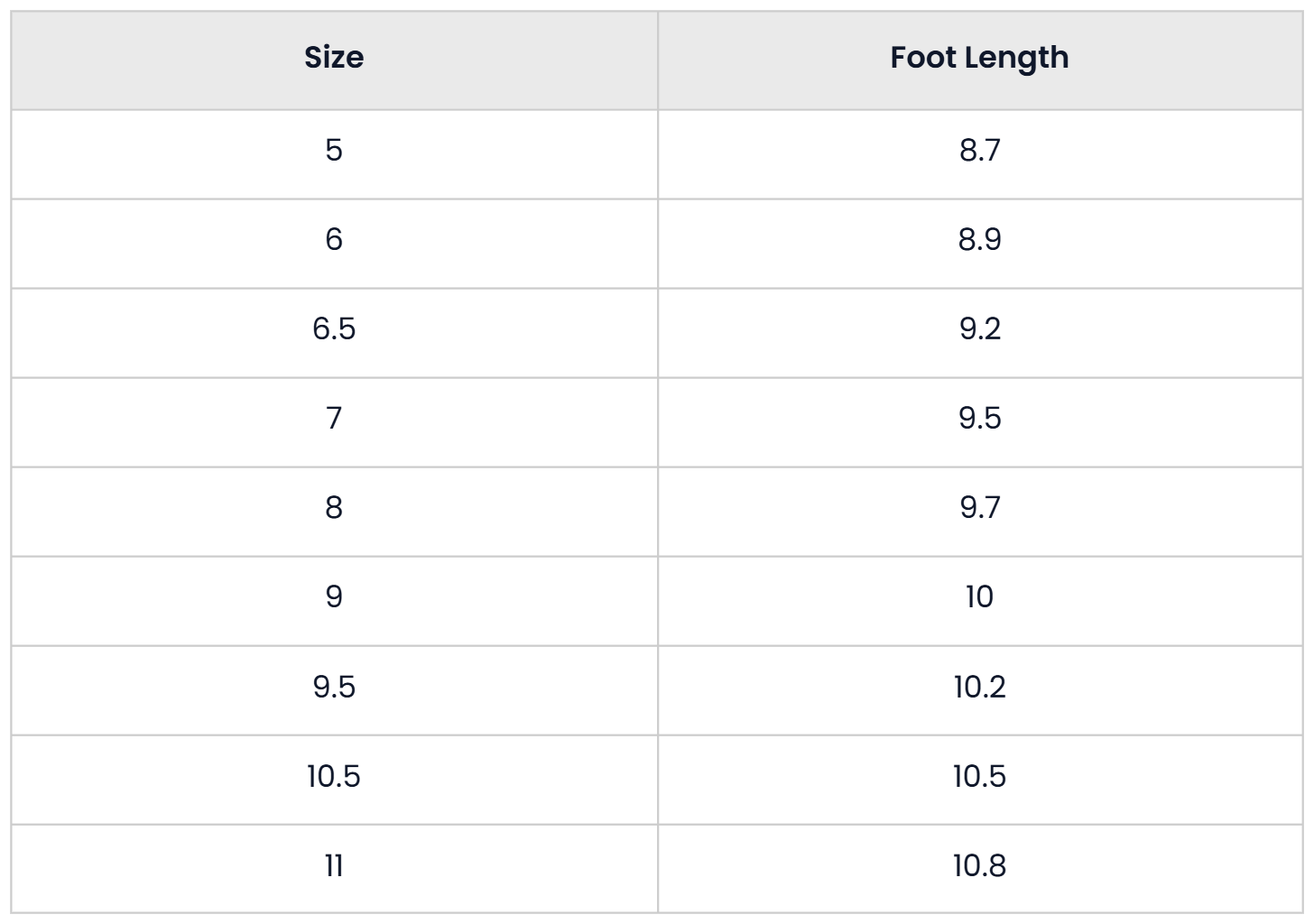 Size Chart for Casual Lace Embroidery Pointed Mule Shoes For Women
