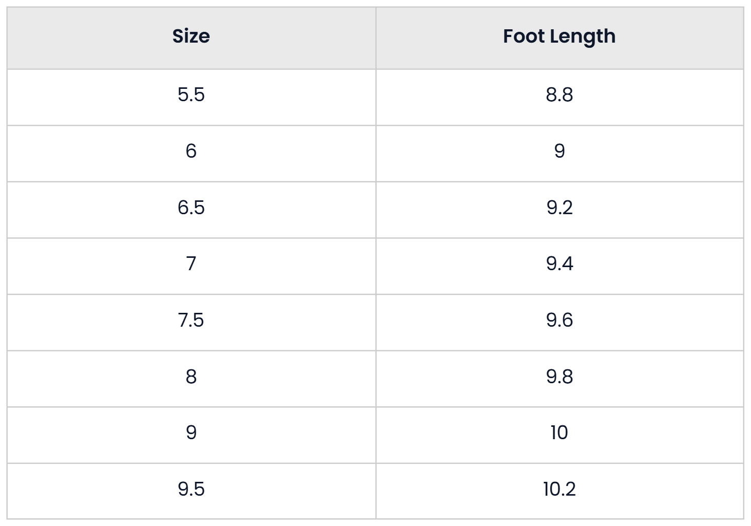 Size Chart for Casual Riding Slip On Boots For Women