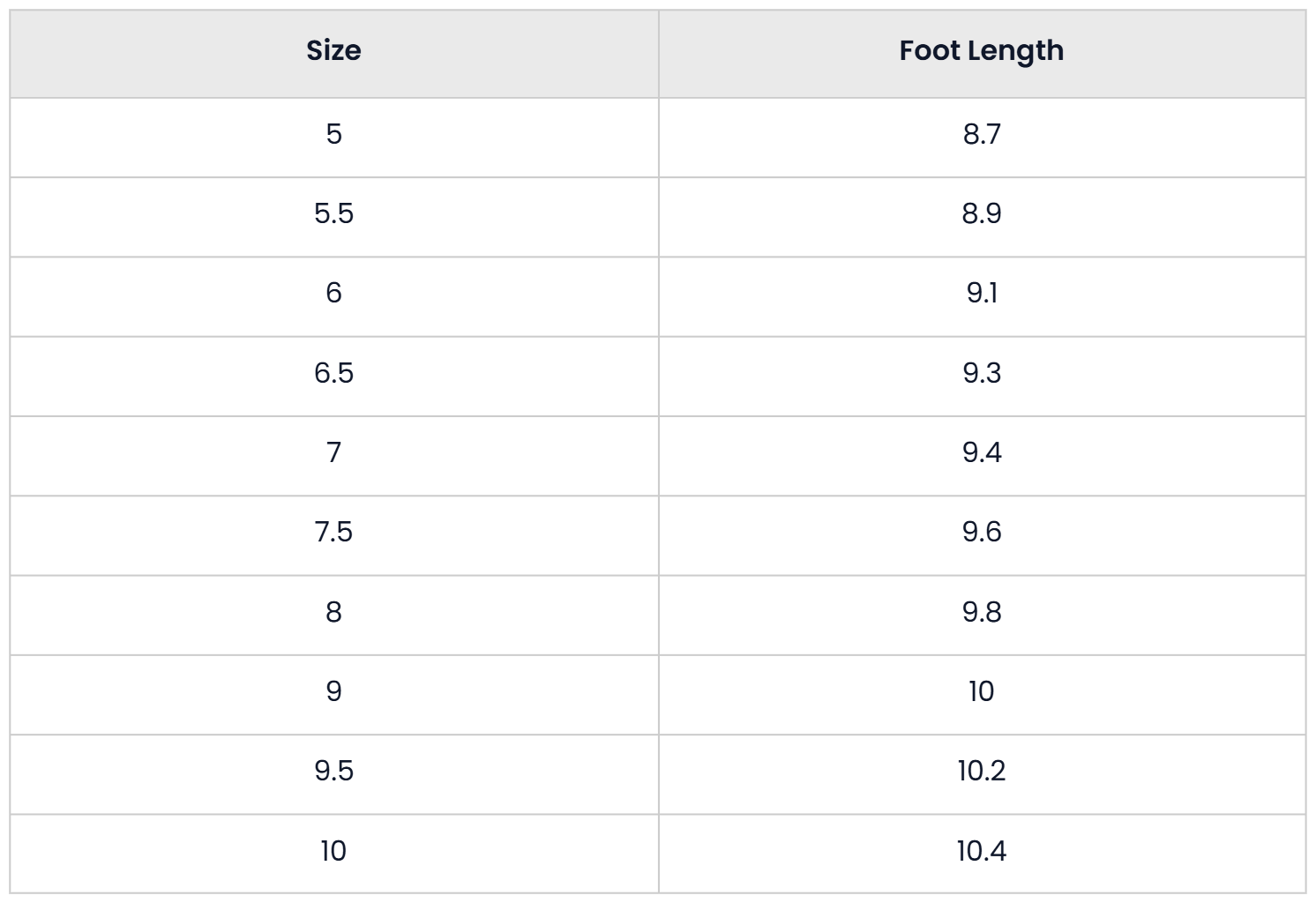Size Chart for Classic Side Zipper Riding Boots For Women