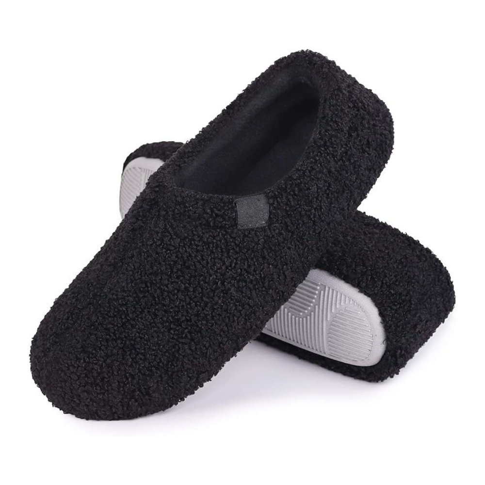 Women Memory Foam Loafer Slippers With Fuzzy Curly Fur And Cozy Fleece