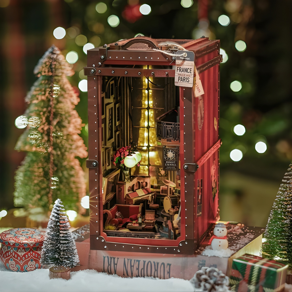 DIY Paris Book Nook With Eiffel Tower View