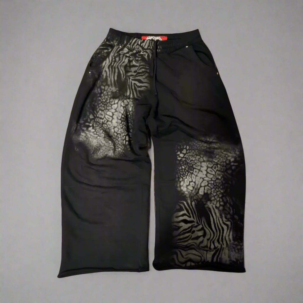 Cheetah Print Heavyweight Loose Fit Sweatpants-Book Shelf Game