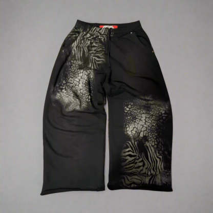 Cheetah Print Heavyweight Loose Fit Sweatpants-Book Shelf Game