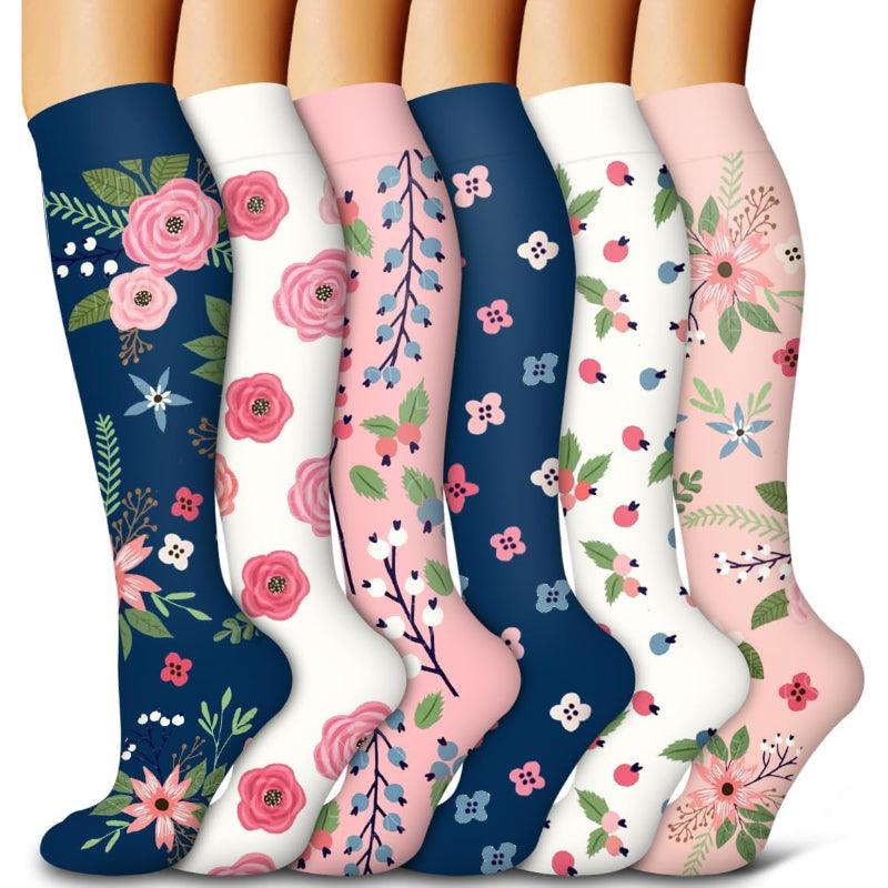 6 Pairs Copper Compression Socks – Circulation and Support