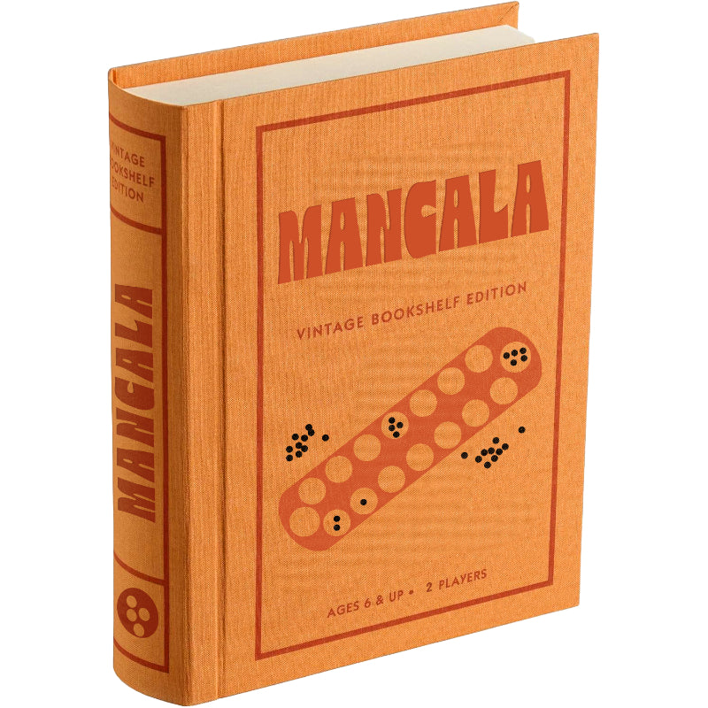 Classic Mancala Board Game – Vintage Bookshelf with Foldable Design-Book Shelf Game