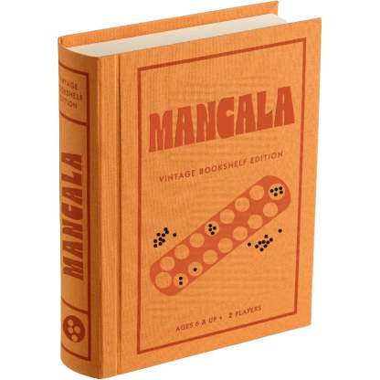 Classic Mancala Board Game – Vintage Bookshelf with Foldable Design-Book Shelf Game