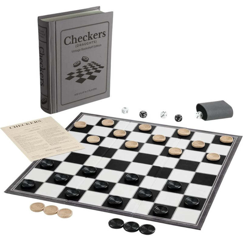 Classic Checkers Set – Timeless Strategy Board Game for All Ages-Book Shelf Game