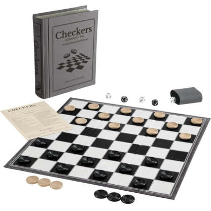 Classic Checkers Set – Timeless Strategy Board Game for All Ages-Book Shelf Game