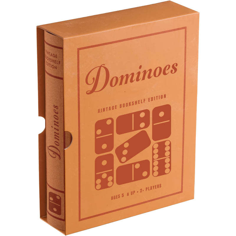 Traditional Dominoes - With Wooden Storage Case, Timeless Fun-Book Shelf Game