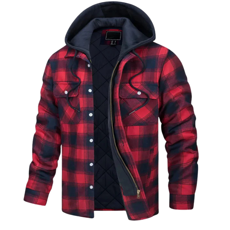 Quilted Hooded Flannel Jacket Casual Winter Christmas 2025 Gift for Dad, Brother, Boy Friend