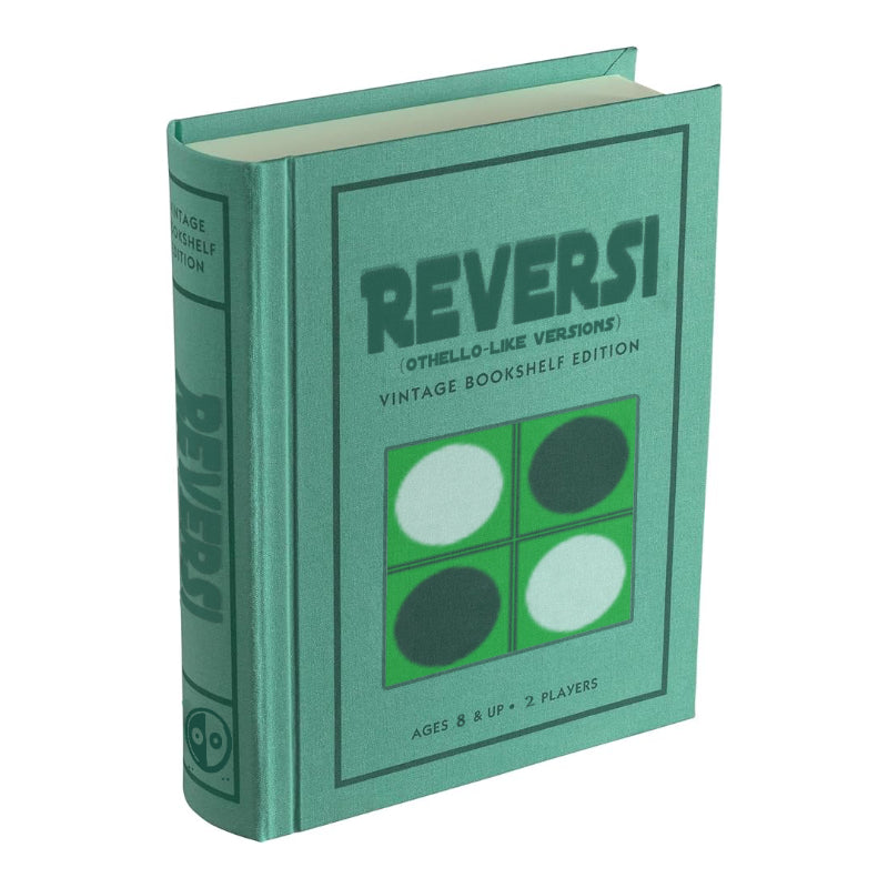 Reversi Board Game – Vintage Bookshelf with Foldable Playing Surface-Book Shelf Game