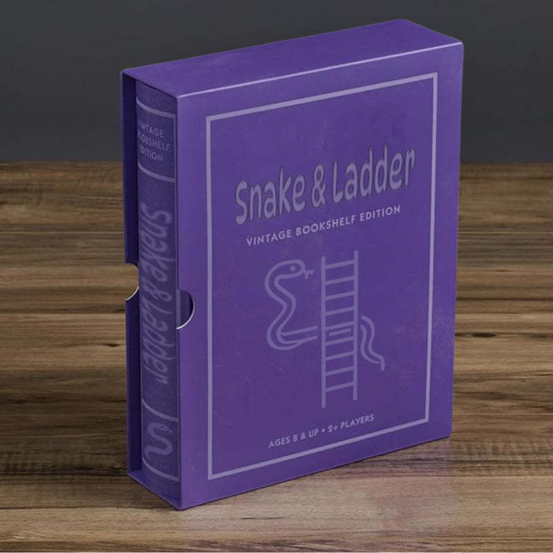Snakes And Ladders Game – Vintage Bookshelf with Folding Board-Book Shelf Game