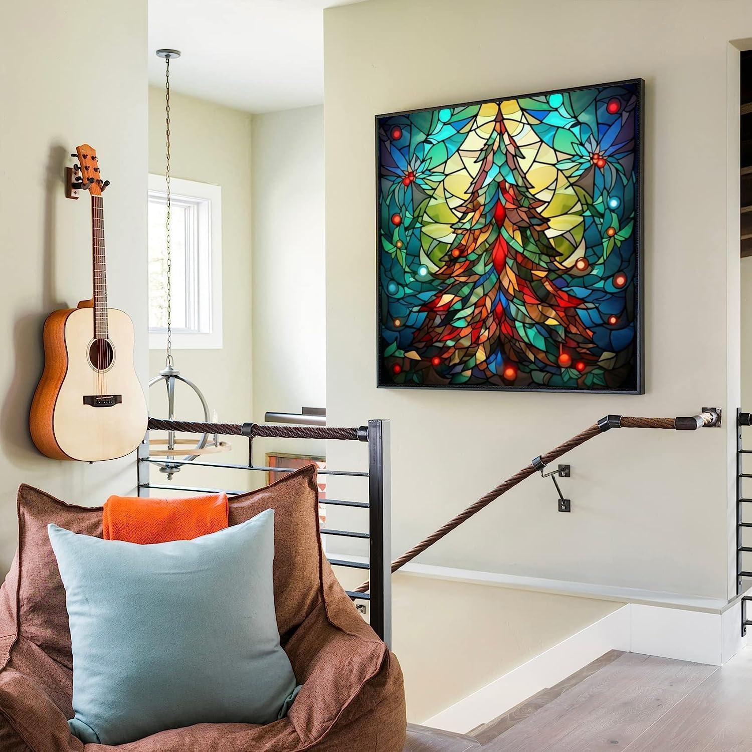 Stained Glass Christmas Tree Paint By Numbers Kit