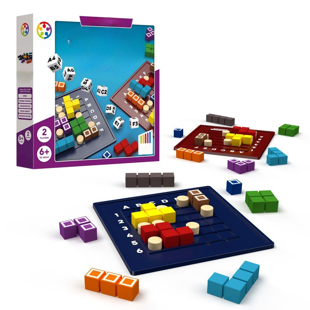 The Genius Square Game - Two Player Logic Race Game-Book Shelf Game