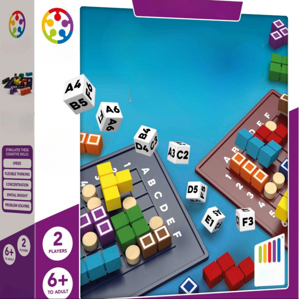 The Genius Square Game - Two Player Logic Race Game-Book Shelf Game