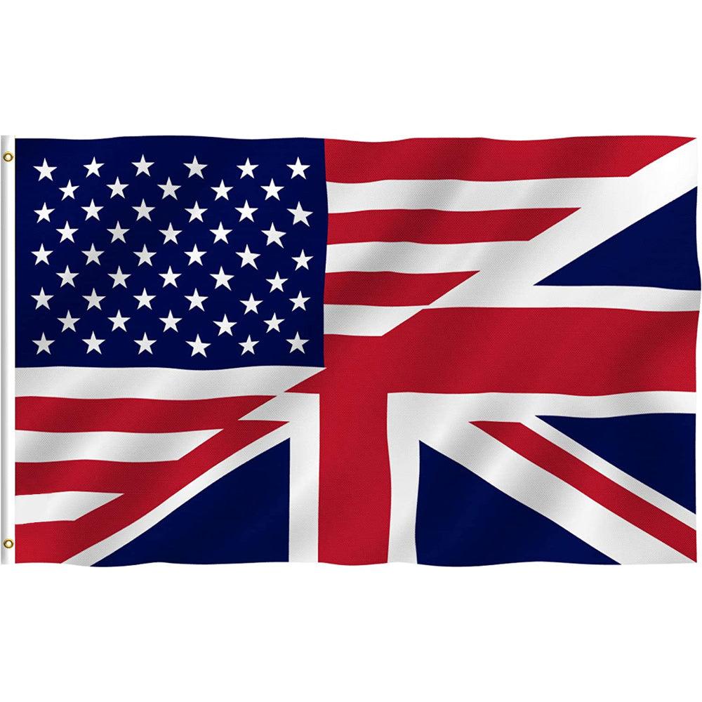USA UK Attachment Flag - Premium Quality Flag for Global Supporter-Globe Flags