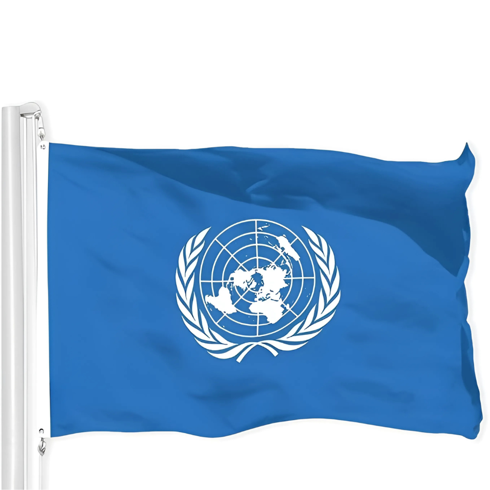 United Nations Emblem Flag With Secure Grommets-Globe Flags