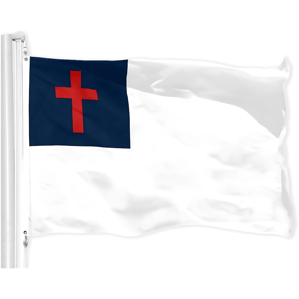 Christian Flag With Red Cross And Blue Canton-Globe Flags