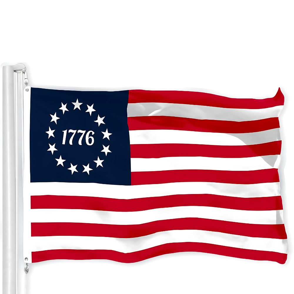 Betsy Ross 1776 Flag With Stars And Stripes Pattern-Globe Flags