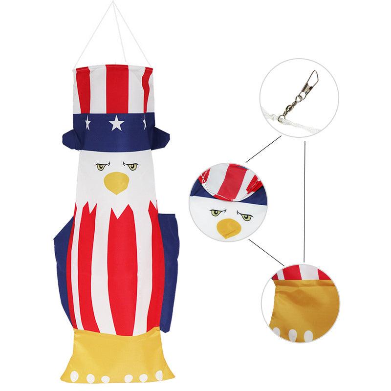 USA Eagle Windsock Flag with brass grommet hardware detail
