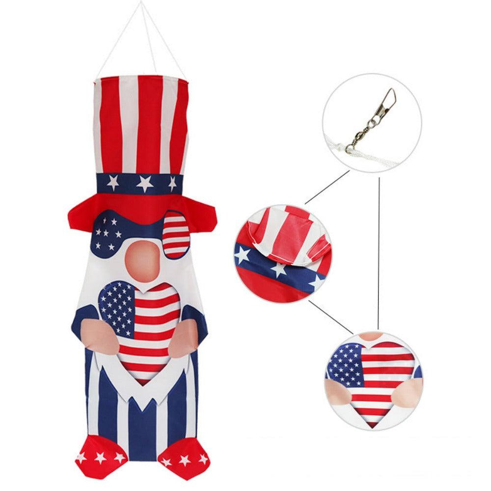 USA Eagle Windsock Flag close-up showing fabric texture and vivid colors
