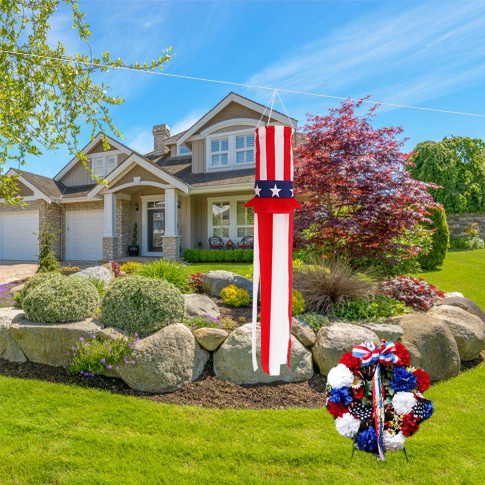American Wind Blower Flag flying on outdoor flagpole