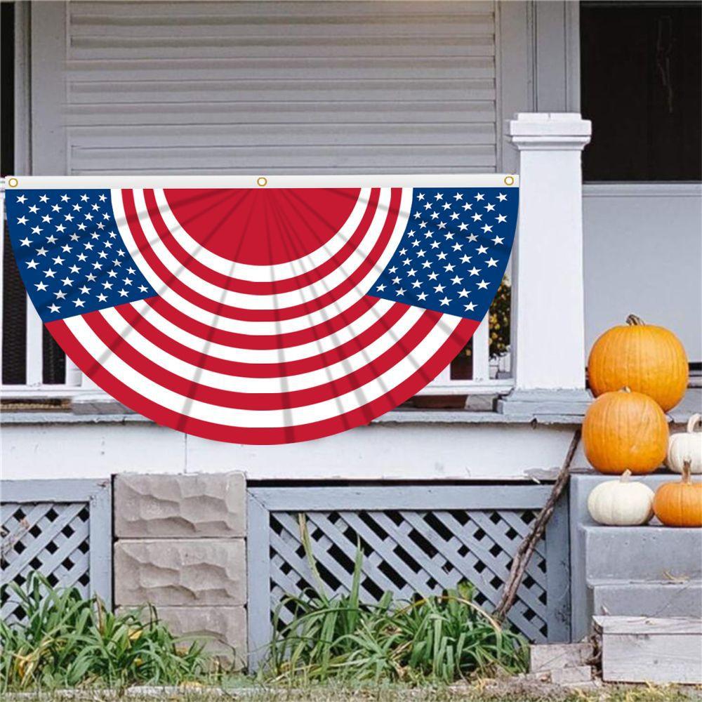 American National Day Flag with brass grommet hardware detail