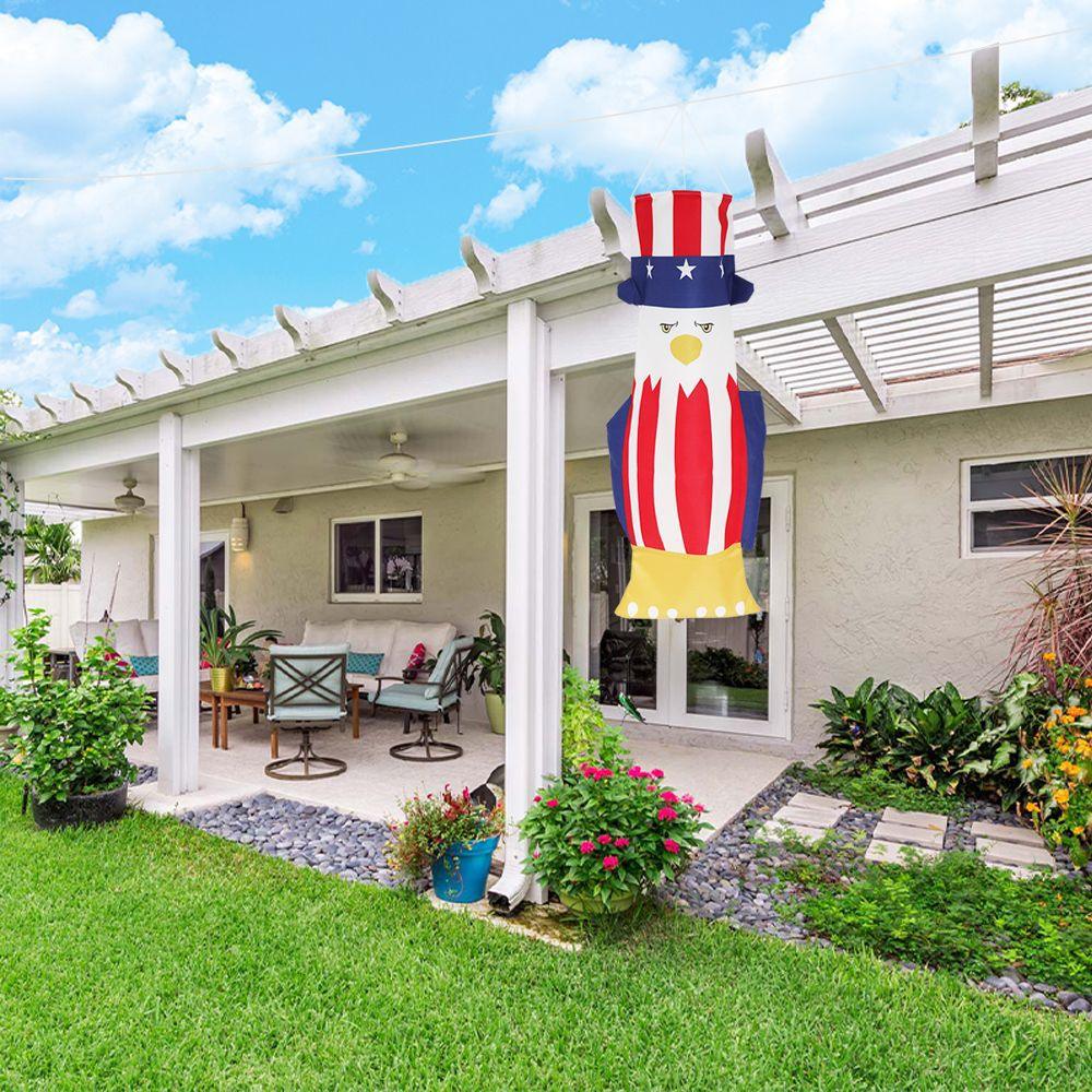 USA Eagle Windsock Flag flying on outdoor flagpole