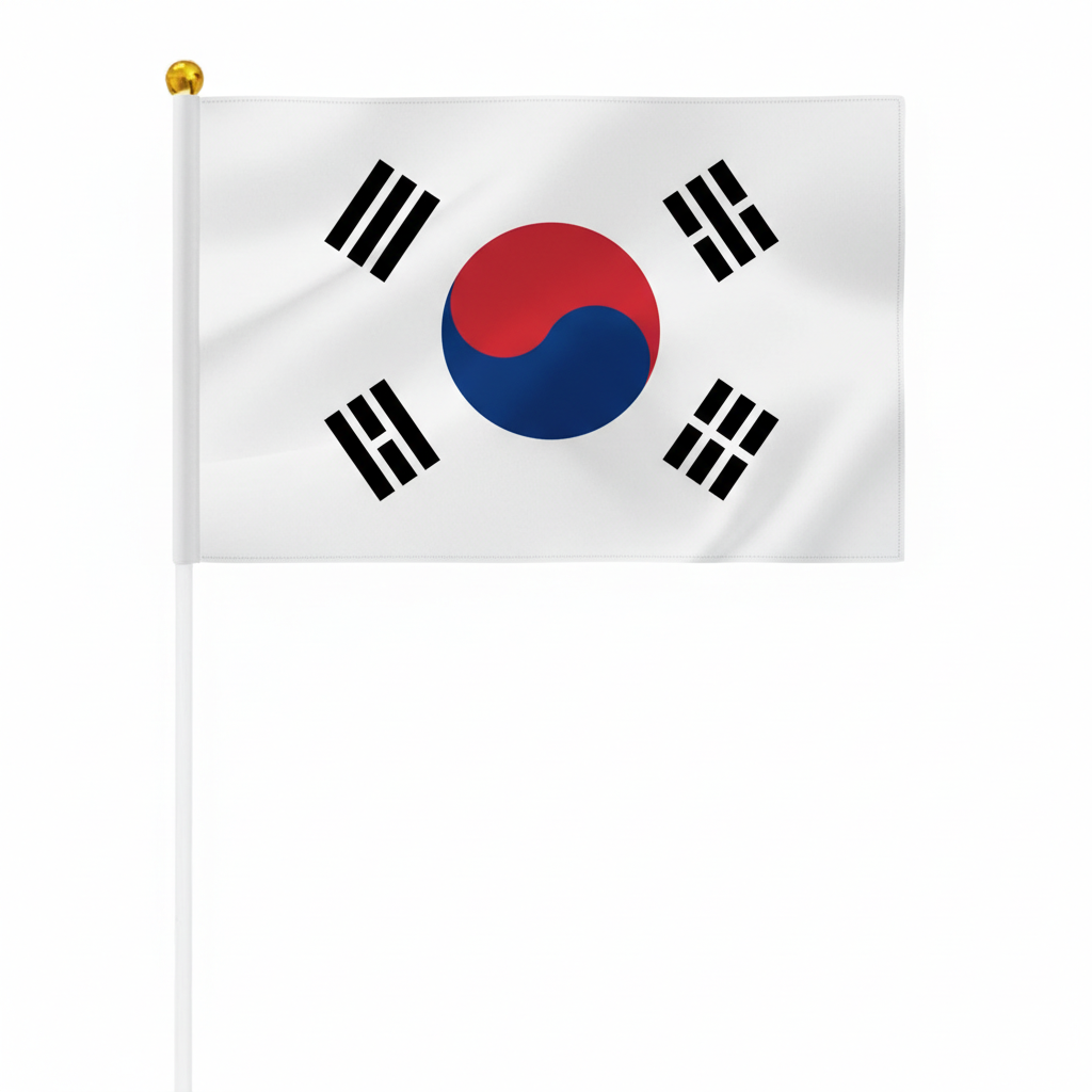 10 Pieces Of Official FIFA 2026 South Korea Mini Flags - front view on white background