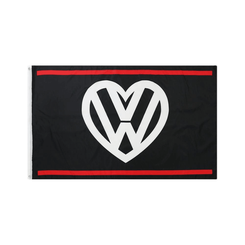 Automotive Enthusiast Banner VW Black And Red Flag-Globe Flags