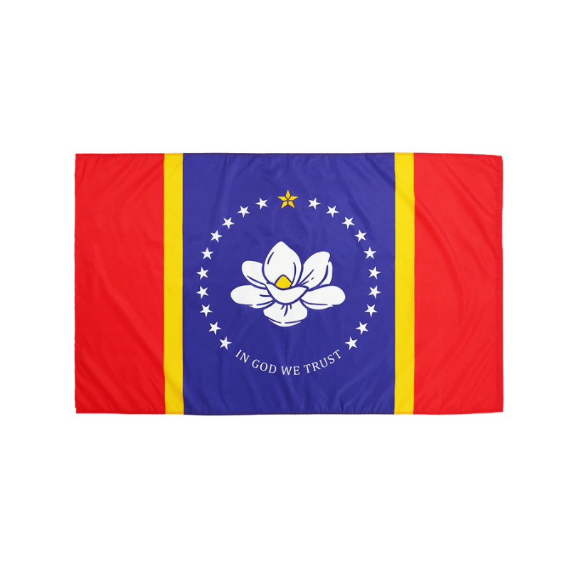 New Mississippi State Flag - front view on white background