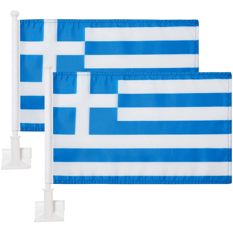 Greece Car Window Flag-Globe Flags