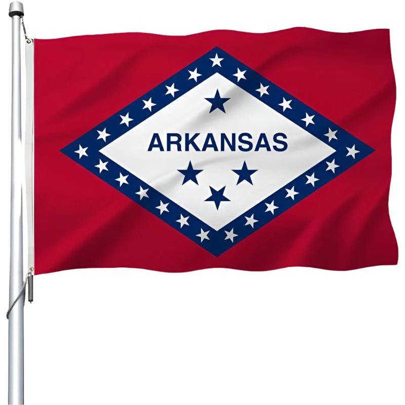 Arkansas State Flag With Brass Grommets For Outdoor-Globe Flags