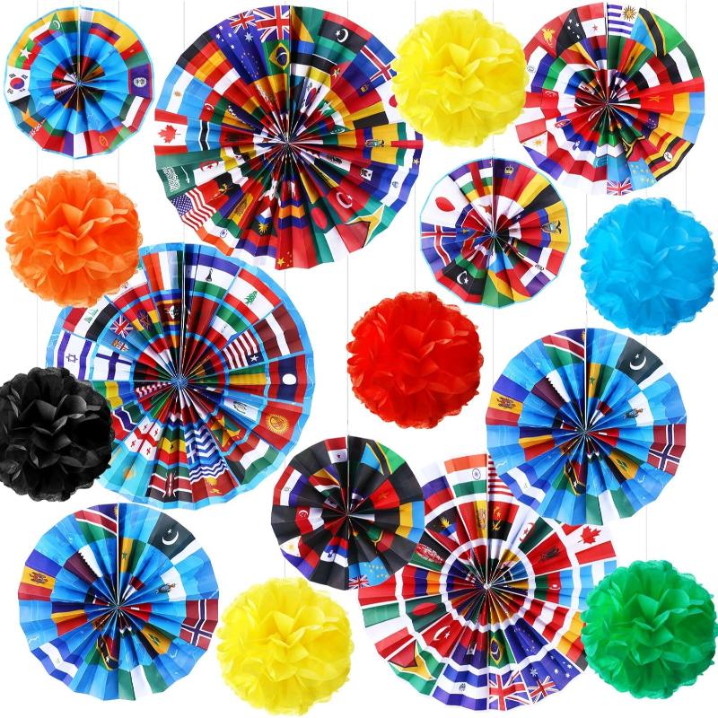 International Flags Hanging Decorations – 42 Pc Set for Celebrations-Globe Flags