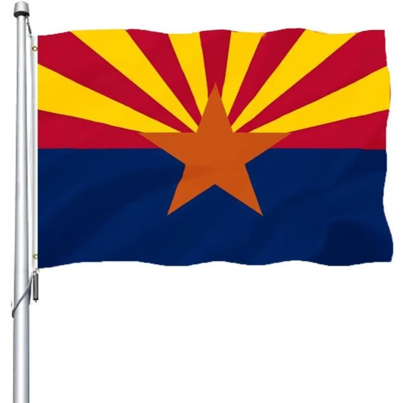 Arizona State Flag With Brass Grommets-Globe Flags
