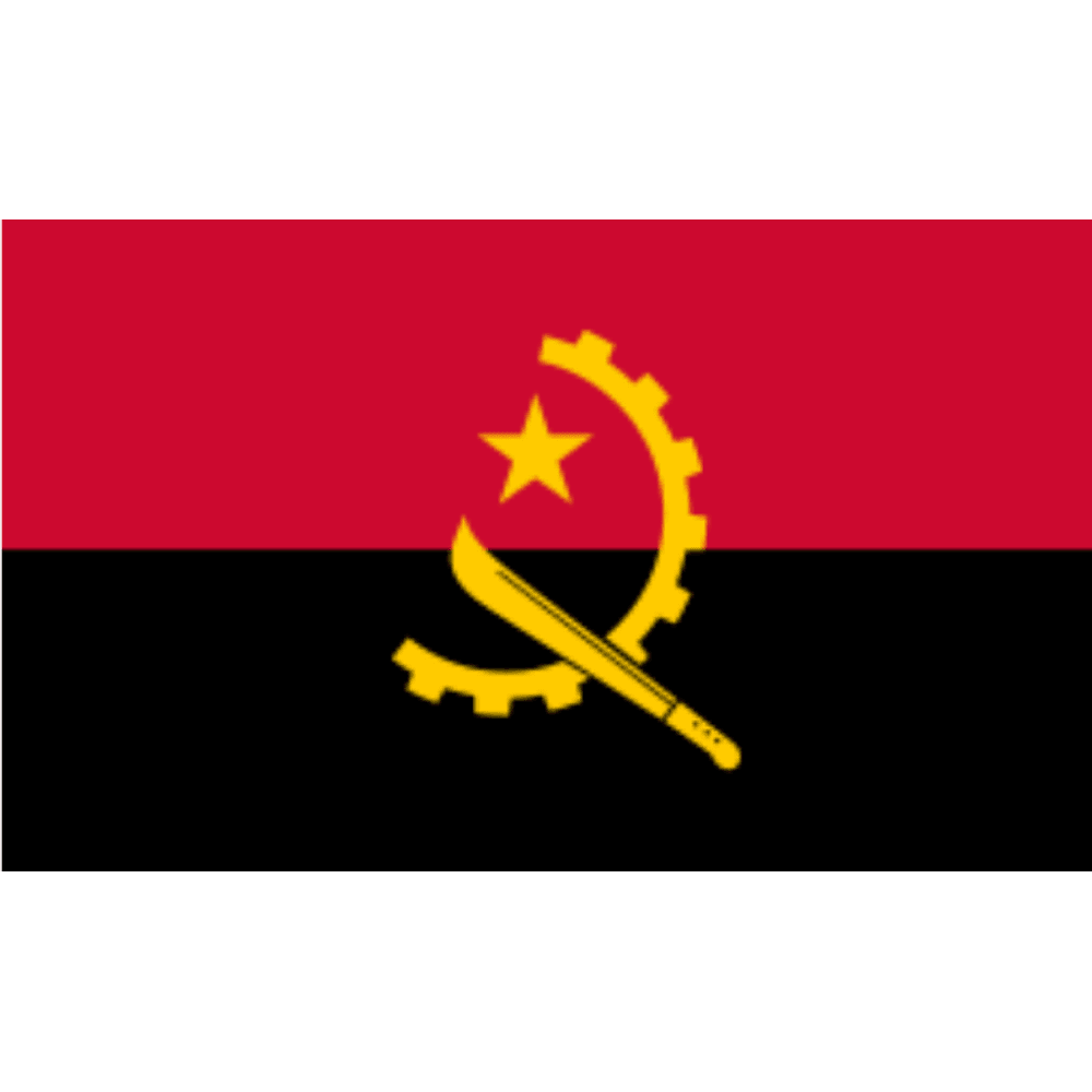 Angola Polyester Display Flag - front view on white background
