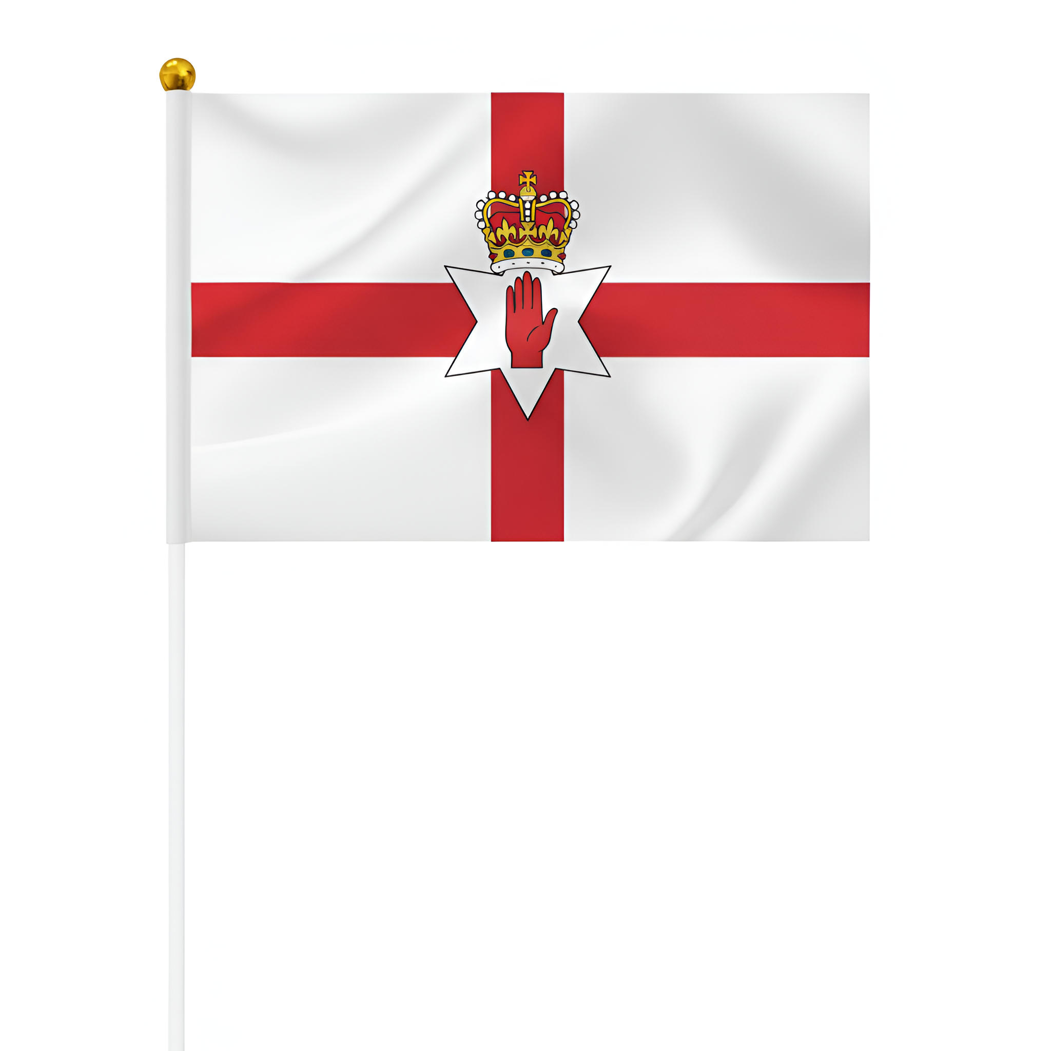 10 Pieces Of Official FIFA 2026 Northern Ireland Mini Flags - front view on white background