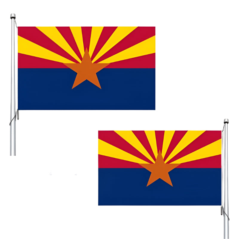 Arizona State Flag With Brass Grommets-Globe Flags